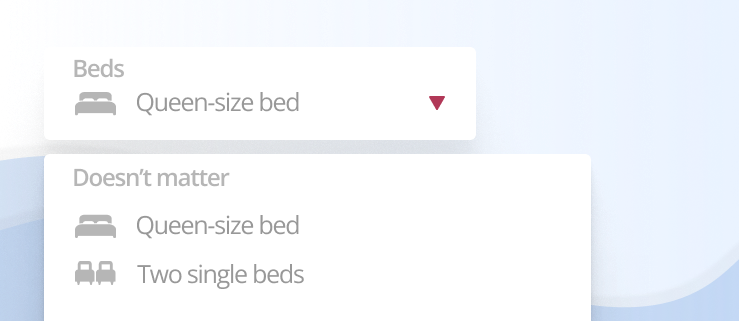 Choice of beds in TravelLine Booking Engine