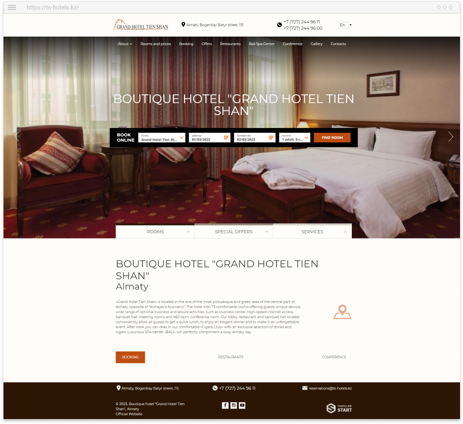 Official site Grand Hotel Tien Shan